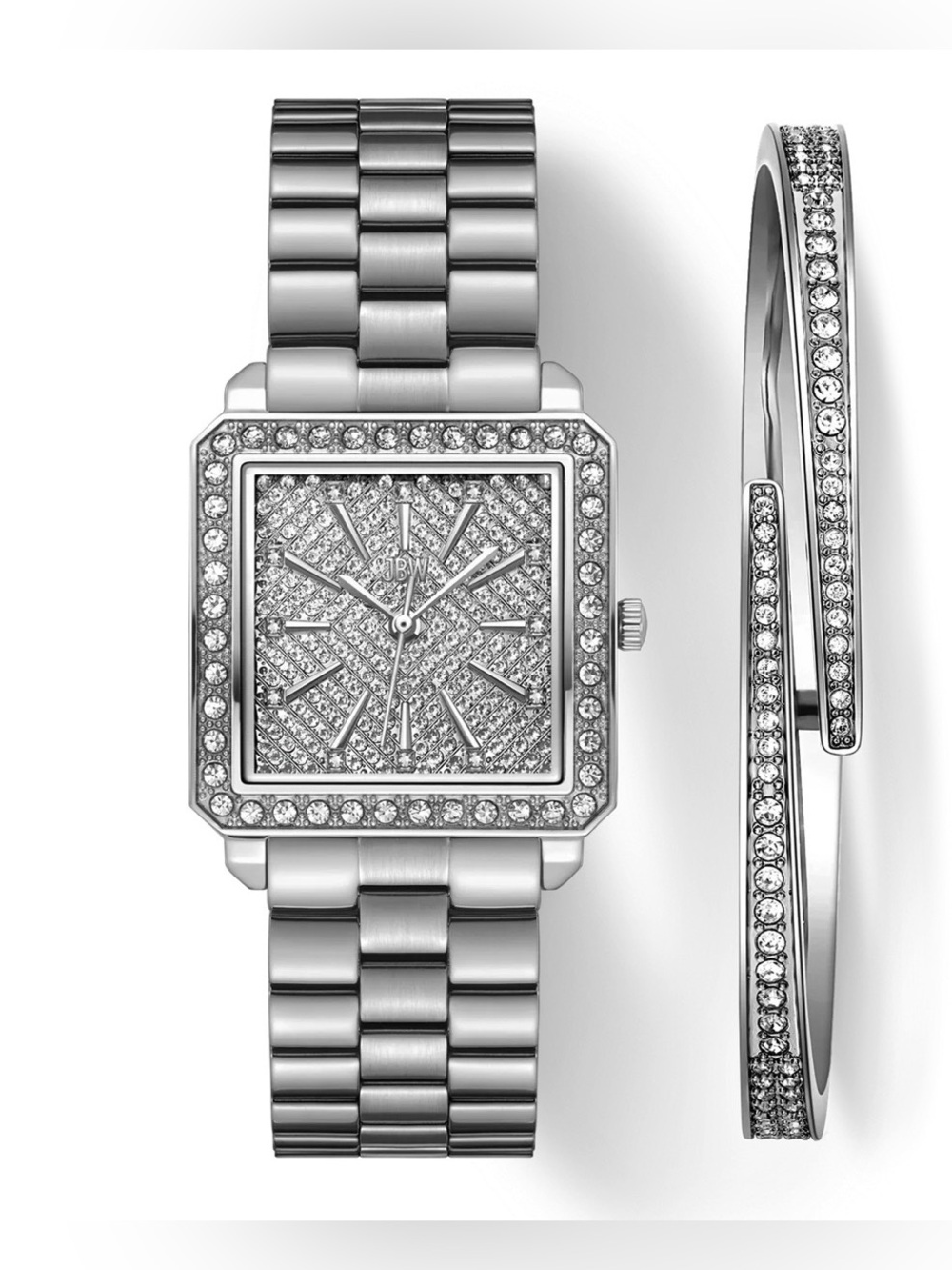 JBW Cristal Set Women's Quartz Watch J6387-SETC Silver $555